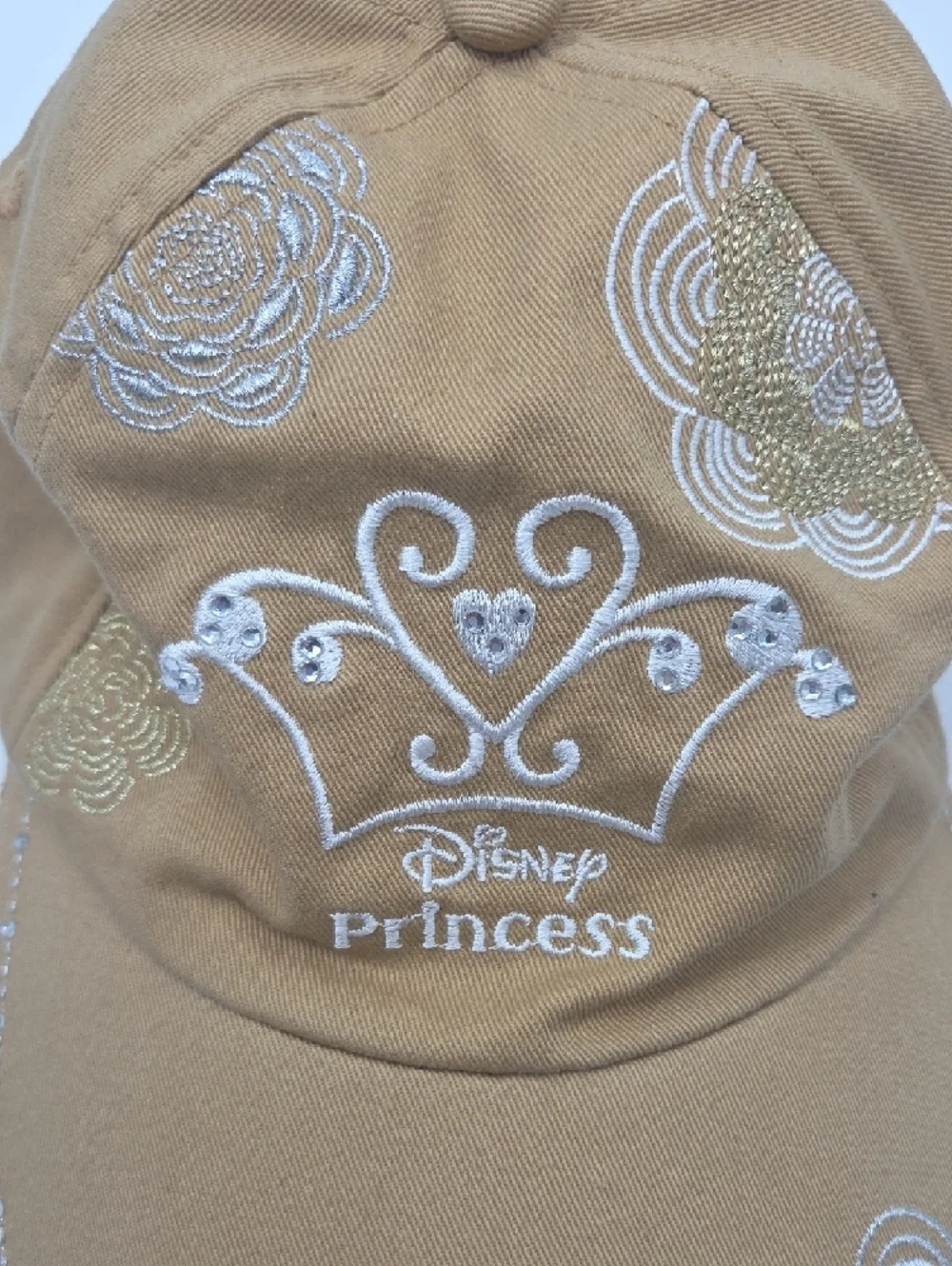 Disney Princess Gold-Tan Embroidered Tiara Cap